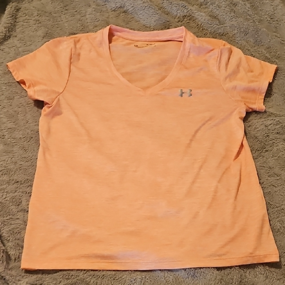 Under Armour Orange Fitted Short Sleeve T-Shirt